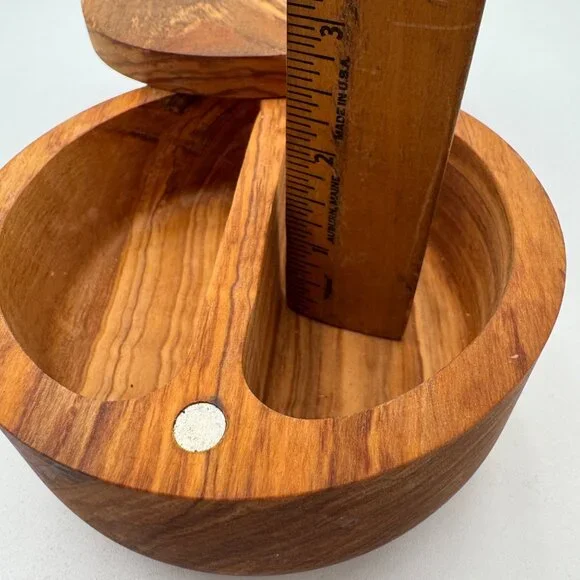 Olive wood  Salt and Pepper Cellar Box kitchen must have natural - Picture 9 of 11